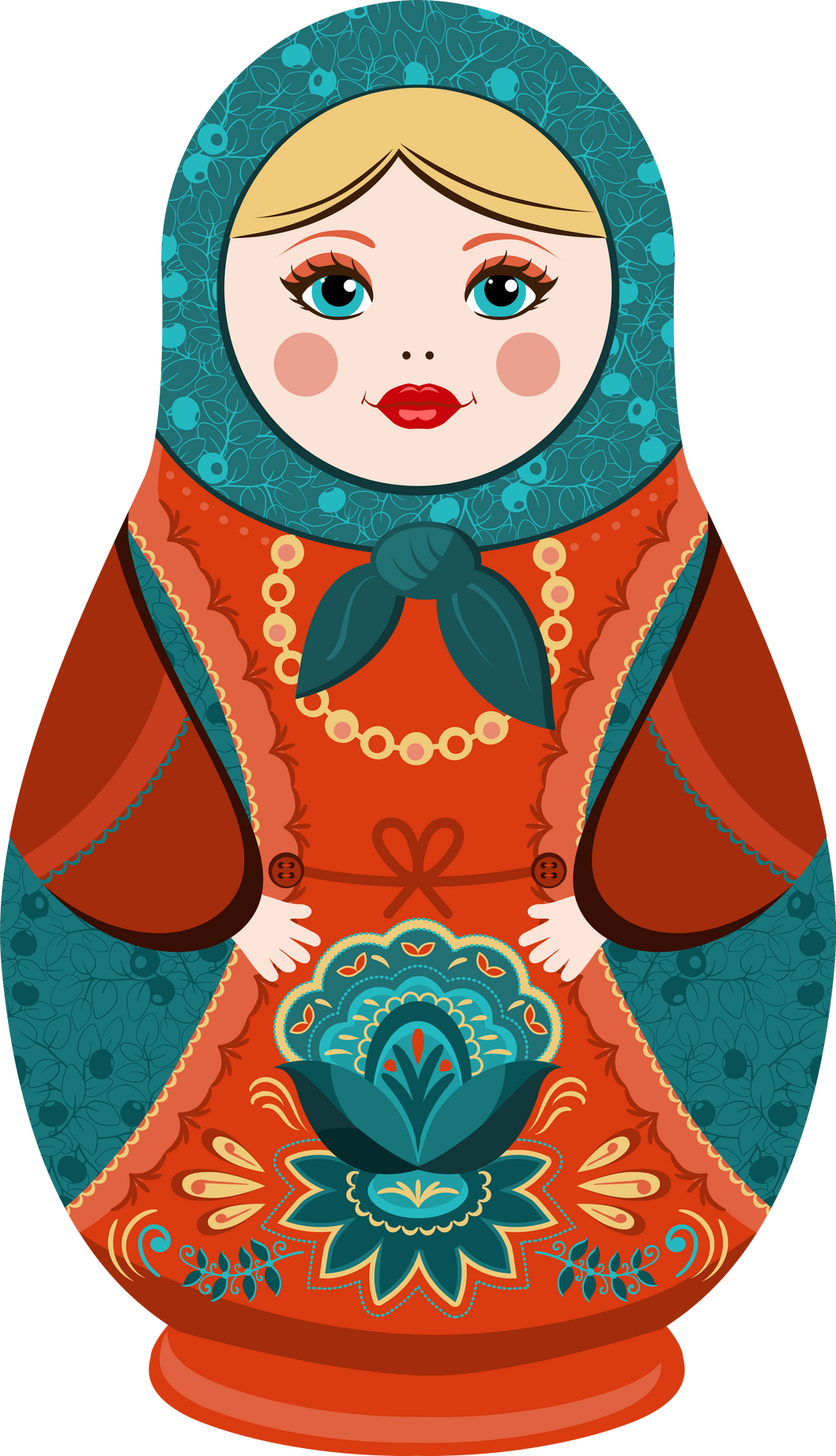 Matryoshka. Russian souvenir vector illustration. Nesting doll